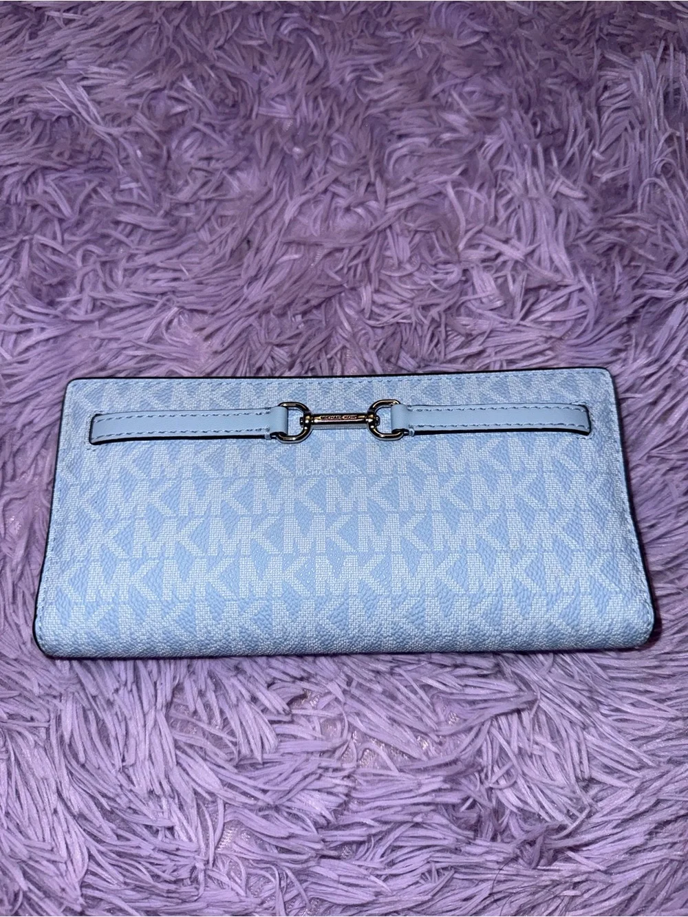 Michael Kors Light Blue Logo bifold wallet